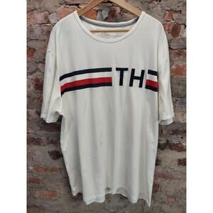 Tommy Hilfiger Mens Graphic T-Shirt XXL White Short Sleeve Logo Shirt